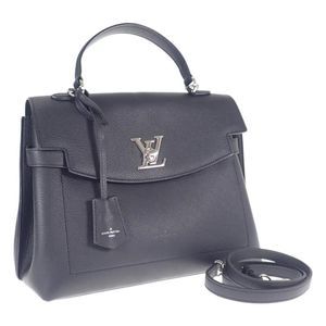 Louis Vuitton LockMe Ever BB 2 Way Bag Calfskin Black Silver Hardware
